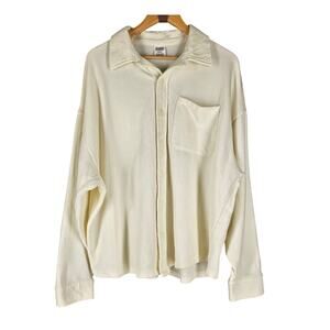 VS PINK VICTORIA'S SECRET WOMEN'S CREAM BUTTON-DOWN SHIRT SIZE MEDIUM 170/96A